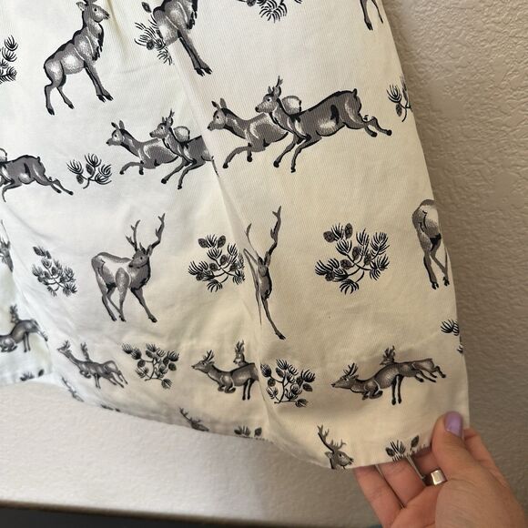 Postmark Conifer Herd Dress 4 Womens Strapless Black Deer Print Anthropologie - Picture 7 of 9